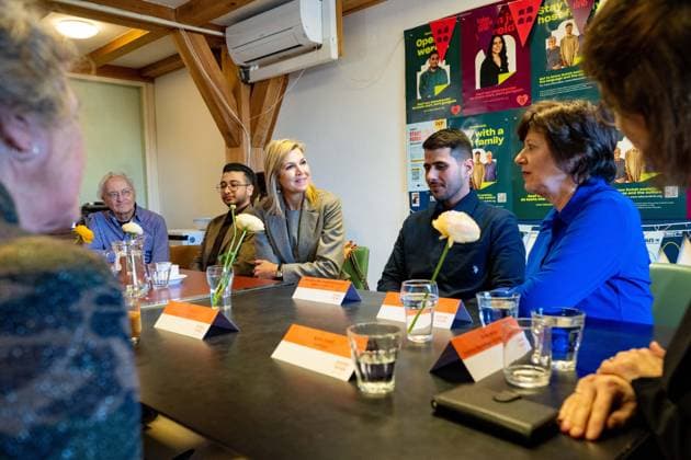 Queen Maxima Visit To The Takecarebnb Foundation - Amsterdam Queen Máxima is paying a working visit to the Takecarebnb Foundation in Amsterdam. The organization aims to offer refugees awaiting housing a good start in the Netherlands. Netherlands, AMSTERDAM, February 26, 2026, Takecarebnb Foundation. Photo by Bruno Press ABACAPRESS.COM Amsterdam Netherlands  Copyright: xBrunoxPress ABACAx
