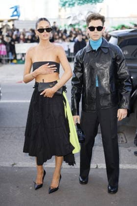 MFW - Prada Outside George Tabor-King, Evie Mercer at the Prada fashion show during the Milan Menswear Fall Winter 2026 2027 Fashion Week on February 26, 2026 in Milan, Italy. Photo by Marco Piovanotto ABACAPRESS.COM Milan Italy  Copyright: xPiovanottoxMarco ABACAx