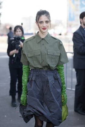 MFW - Prada Outside Benedetta Porcaroli at the Prada fashion show during the Milan Menswear Fall Winter 2026 2027 Fashion Week on February 26, 2026 in Milan, Italy. Photo by Marco Piovanotto ABACAPRESS.COM Milan Italy  Copyright: xPiovanottoxMarco ABACAx
