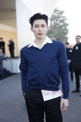 MFW - Prada Outside Naravit at the Prada fashion show during the Milan Menswear Fall Winter 2026 2027 Fashion Week on February 26, 2026 in Milan, Italy. Photo by Marco Piovanotto ABACAPRESS.COM Milan Italy  Copyright: xPiovanottoxMarco ABACAx