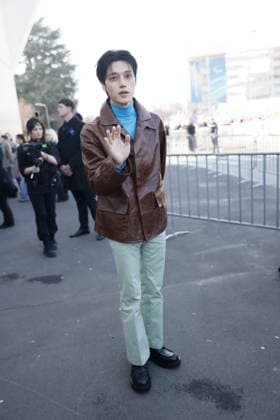 MFW - Prada Outside Wooyoung at the Prada fashion show during the Milan Menswear Fall Winter 2026 2027 Fashion Week on February 26, 2026 in Milan, Italy. Photo by Marco Piovanotto ABACAPRESS.COM Milan Italy  Copyright: xPiovanottoxMarco ABACAx