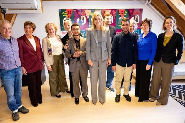 Amsyterdam, The Netherlands, 2026-02-26 12:06:30 AMSTERDAM, February 26, 2026, Takecarebnb Foundation. Queen Maxima is paying a working visit to the Takecarebnb Foundation in Amsterdam. The organization aims to offer refugees awaiting housing a good start in the Netherlands. PHOTO: NLBeeld Patrick van Emst Credit: NL Beeld Patrick van Emst  Copyright: xx x