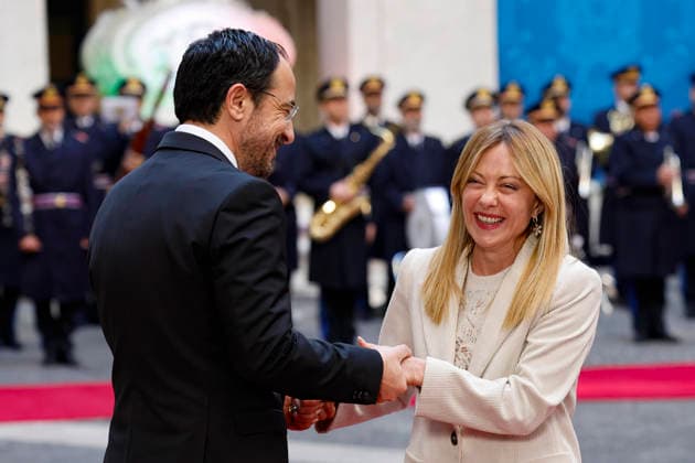 News Themen der Woche KW09 February 26, 2026, Rome, ITALY: Italian Prime Minister Giorgia Meloni (R) welcomes Cypriot President Nikos Christodoulides ahead of their meeting at Palazzo Chigi in Rome, Italy, 26 February 2026. ANSA FABIO FRUSTACI. Rome ITALY  - ZUMAa110 20260226_zaf_a110_089 Copyright: xFabioxFrustacix