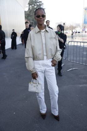 MFW - Prada Outside Letitia Wright at the Prada fashion show during the Milan Womenswear Fall Winter 2026 2027 Fashion Week on February 26, 2026 in Milan, Italy. Photo by Marco Piovanotto ABACAPRESS.COM Milan Italy  Copyright: xPiovanottoxMarco ABACAx