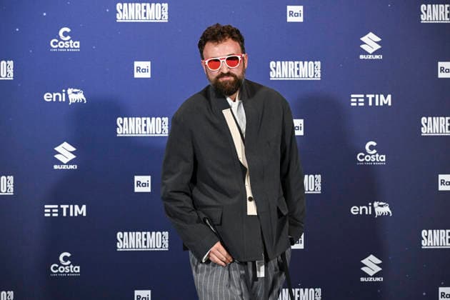 February 26, 2026, Sanremo, Italy: Italian singer Dargen D™Amico poses during a photocall at the 76th edition of the Sanremo Italian Song Festival, in Sanremo, Italy, 26 February 2026. The music festival will run from 24 to 28 February 2026. ANSA RICCARDO ANTIMIANI. Sanremo Italy  - ZUMAa110 20260226_zaf_a110_092 Copyright: xRiccardoxAntimianix