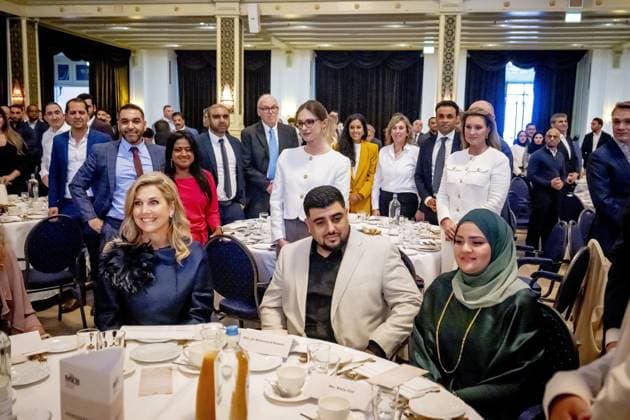 THE HAGUE - Queen Maxima attends the annual Iftar gathering of MKB Den Haag at the Grand Hotel Kurhaus in Scheveningen. Iftar is the meal Muslims eat immediately after sunset during Ramadan to break the fast. ROBIN UTRECHT ANP netherlands out - belgium out  Copyright: xx x551831674x originalFilename: 551831674.jpg
