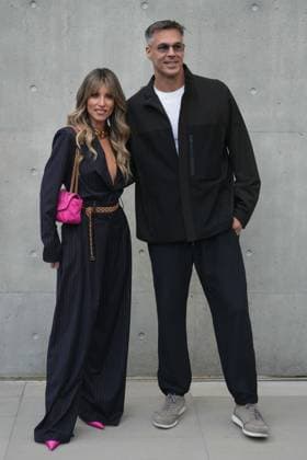 Milan, Milan Women s Fashion Week: Fall Winter 2026 27 - Women s Fashion, Fall Winter 2026 27 - Emporio Armani fashion show - arrivals in the photo: Athina Oikonomakou and Bruno Cerella  Copyright: x xipa-agency.netx xRiccardoxGIordanox IPA_Agency_IPA72059774