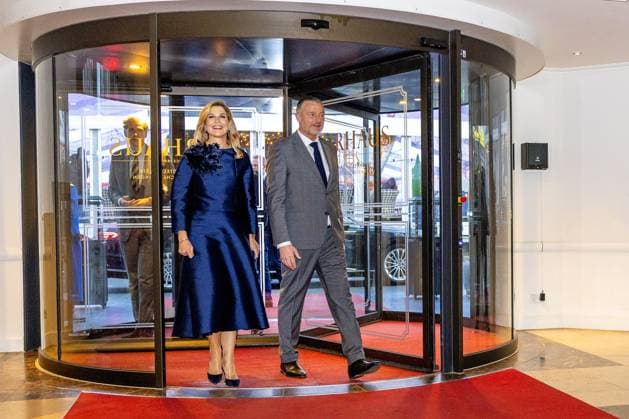 Scheveningen, The Netherlands, 2026-02-26 17:59:07 Scheveningen, February 26, 2026, Grand Hotel Kurhaus. Queen Maxima attends the annual Iftar gathering of MKB Den Haag at the Grand Hotel Kurhaus in Scheveningen. Iftar is the meal Muslims eat immediately after sunset during Ramadan to break the fast. PHOTO: NLBeeld POOL Albert Nieboer Credit: NL Beeld Patrick van Emst  Copyright: xx x