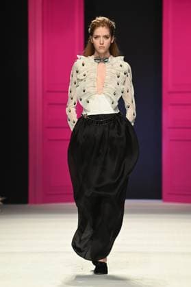 Milan, Milan Women s Fashion Week: Fall Winter 2026 27 - Women s Fashion, Fall Winter 2026 27 - Genny fashion show - catwalk in the photo: Model  Copyright: xRiccardoxGiordanox xipa-agency.netx xRiccardoxGIordanox IPA_Agency_IPA72060591