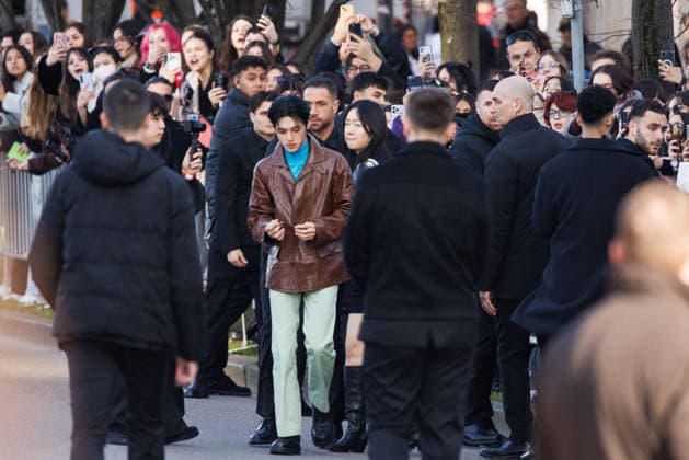 News - Prada - Celebrity Arrivals - Milan Fashion Week - Womenswear Fall Winter 2026 2027 Wooyoung is seen leaving the Prada fashion show during the Milan Menswear Fall Winter 2026 2027 Fashion Week on February 26, 2026 in Milan, Italy. Photo: Cinzia Camela. Milan Fondazione Prada Italy Copyright: xCinziaxCamelax xLiveMediax LPN_2317333