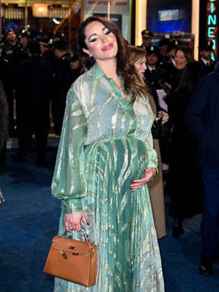 Sanremo, 76th Italian Song Festival. Evening 3 - Arrivals at the Ariston Theatre. Pictured: pregnant Delia Duran.  Copyright: xManuelexMangiarottix xipa-agency.netx xPoolxSanremox02x IPA_Agency_IPA72064479