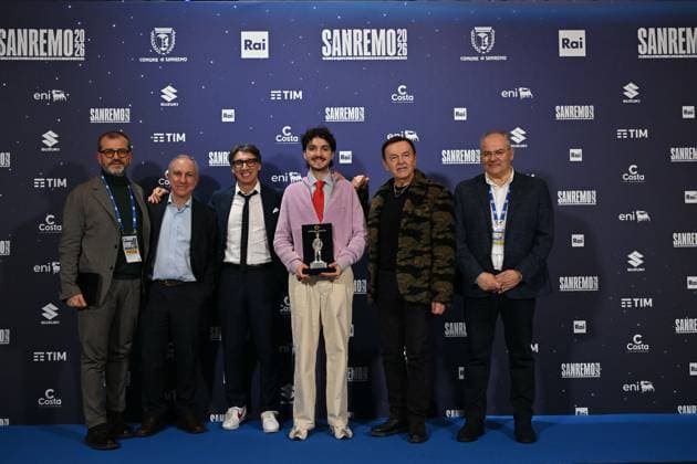 Photo IPP Felice De Martino Sanremo 26 02 2026 76th Italian Song Festival In the photo Nuovo Imaie Award to Mazzariello Italy Photo Press World Copyright