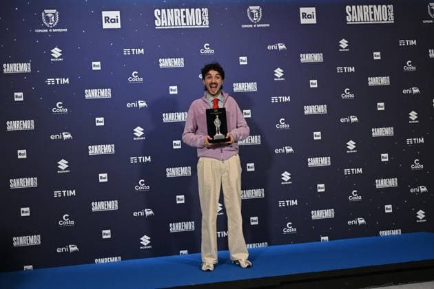 Photo IPP Felice De Martino Sanremo 26 02 2026 76th Italian Song Festival In the photo Nuovo Imaie Award to Mazzariello Italy Photo Press World Copyright