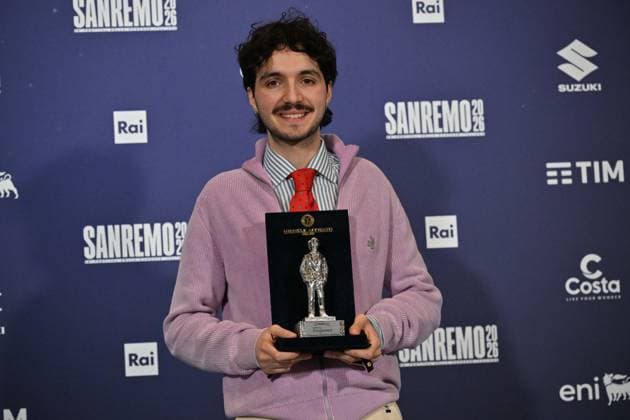 Photo IPP Felice De Martino Sanremo 26 02 2026 76th Italian Song Festival In the photo Nuovo Imaie Award to Mazzariello Italy Photo Press World Copyright