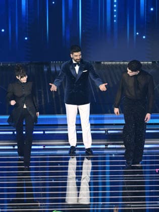 Sanremo, 76th Italian Song Festival - third evening. Pictured are Angelica Bove, Gianluca Gazzoli, and Nicolò Filippucci.  Copyright: xAlbertoxTerenghix xPoolxSanremox02x xipa-agency.netx xPoolxSanremox02x IPA_Agency_IPA72064833
