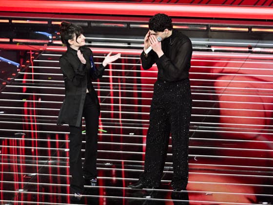 Sanremo, 76th Italian Song Festival. Third Night. Pictured: Niccolò Filipucci, Angelica Bove  Copyright: xMaurizioxD Avanzox xipa-agency.netx xPoolxSanremox02x IPA_Agency_IPA72065794