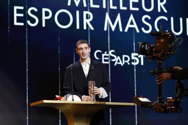 51st Cesar Ceremony Théodore Pellerin with the Best Rising Star Cesar Award for Movie ‘Nino’ during 51st Cesar Film Awards held at l Olympia on February 26, 2026, in Paris, France. Photo by Nasser Berzane ABACAPRESS.COM Paris France  Copyright: xBerzanexNasser ABACAx