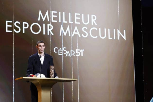 51st Cesar Ceremony Théodore Pellerin with the Best Rising Star Cesar Award for Movie ‘Nino’ during 51st Cesar Film Awards held at l Olympia on February 26, 2026, in Paris, France. Photo by Nasser Berzane ABACAPRESS.COM Paris France  Copyright: xBerzanexNasser ABACAx