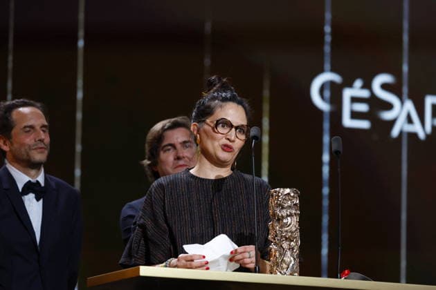 51st Cesar Ceremony Director Sandra Desmazières with the Best Animated Short Film Cesar Award for Movie ‘Fille De L’eau’ during 51st Cesar Film Awards held at l Olympia on February 26, 2026, in Paris, France. Photo by Nasser Berzane ABACAPRESS.COM Paris France  Copyright: xBerzanexNasser ABACAx