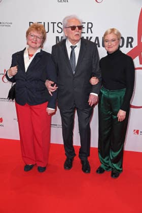 York Höller with wife Maria Brückner, Nina Gurol at the 17 GERMAN MUSIC AUTHORINNEN PRIZE at The Ritz Carlton in Berlin on 26 02 2026