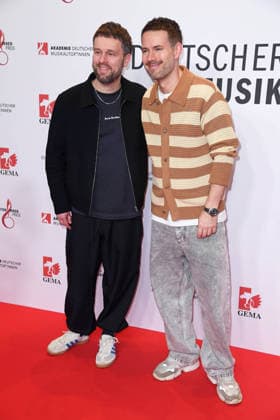 Revolverheld Johannes Strate, Kristoffer Kris Hünecke at the 17 GERMAN MUSIC AUTHORINNENPREIS at The Ritz Carlton in Berlin on 26 02 2026