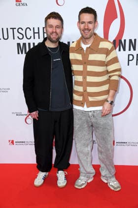 Revolverheld Johannes Strate, Kristoffer Kris Hünecke at the 17 GERMAN MUSIC AUTHORINNENPREIS at The Ritz Carlton in Berlin on 26 02 2026