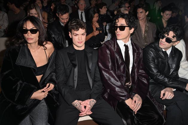 Milan, Milan Women s Fashion Week Fall Winter 2026 27 - Women s Fashion, Fall Winter 2026 27 - Emporio Armani fashion show - front row in the photo: Elodie, Blanco, Tananai, Tedua  Copyright: xSimonaxChiocciax xipa-agency.netx xFotosickix IPA_Agency_IPA72065979