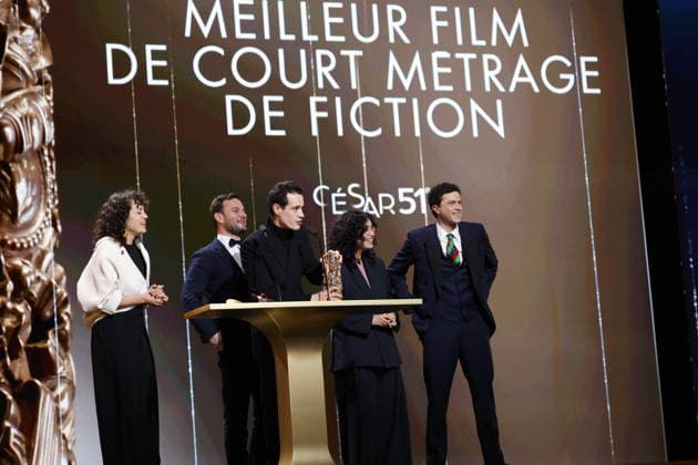 51st Cesar Ceremony Lucas Tothe and Ambroise Rateau with the Best Short Fiction Cesar Award for Movie Mort D’un Acteur during 51st Cesar Film Awards held at l Olympia on February 26, 2026, in Paris, France. Photo by Nasser Berzane ABACAPRESS.COM Paris France  Copyright: xBerzanexNasser ABACAx