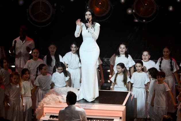 February 26, 2026, Sanremo, Italy: Italian singer Laura Pausini performs on stage at the Ariston theatre during the 76th edition of the Sanremo Italian Song Festival, in Sanremo, Italy, 26 February 2026. The music festival will run from 24 to 28 February 2026. ANSA ETTORE FERRARI. Sanremo Italy  - ZUMAa110 20260226_zaf_a110_159 Copyright: xEttorexFerrarix