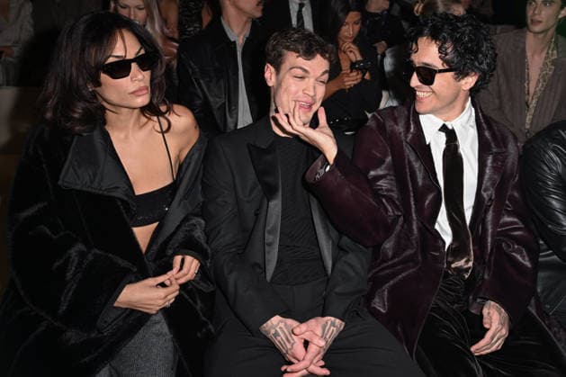 Milan, Milan Women s Fashion Week Fall Winter 2026 27 - Women s Fashion, Fall Winter 2026 27 - Emporio Armani fashion show - front row in the photo: Elodie, Blanco, Tananai  Copyright: xSimonaxChiocciax xipa-agency.netx xFotosickix IPA_Agency_IPA72065991