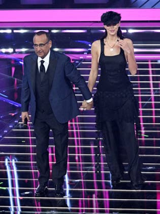 Sanremo, 76th Italian Song Festival. Third Night. Pictured: Irina Shayk, Carlo Conti, Ubaldo Pantani Lapo  Copyright: xMaurizioxD Avanzox xipa-agency.netx xPoolxSanremox02x IPA_Agency_IPA72068879