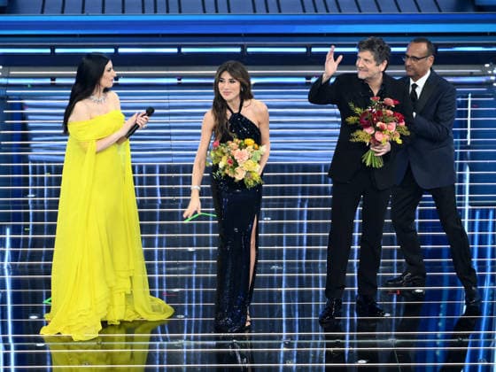 Sanremo, 76th Italian Song Festival - third evening. In the photo: Laura Pausini, Virginia Raffaele, Fabio De Luigi, Carlo Conti  Copyright: xAlbertoxTerenghix xPoolxSanremox02x xipa-agency.netx xPoolxSanremox02x IPA_Agency_IPA72069866