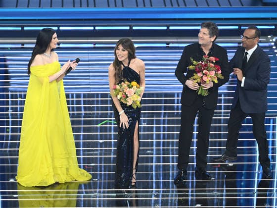 Sanremo, 76th Italian Song Festival - third evening. In the photo: Laura Pausini, Virginia Raffaele, Fabio De Luigi, Carlo Conti  Copyright: xAlbertoxTerenghix xPoolxSanremox02x xipa-agency.netx xPoolxSanremox02x IPA_Agency_IPA72069874