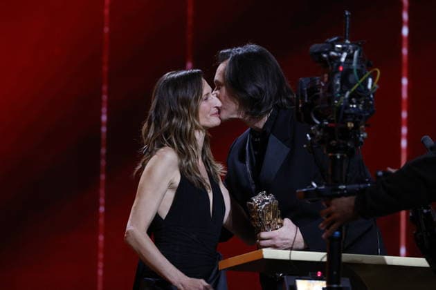 51st Cesar Ceremony Camille Cottin and Jim Carrey with the Honorary Cesar Award during 51st Cesar Film Awards held at l Olympia on February 26, 2026, in Paris, France. Photo by Nasser Berzane ABACAPRESS.COM Paris France  Copyright: xBerzanexNasser ABACAx