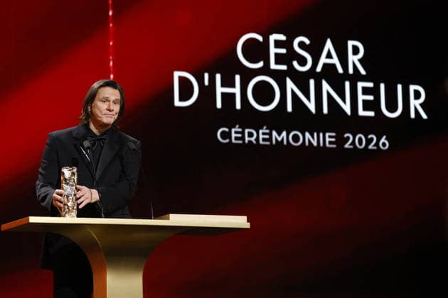 51st Cesar Ceremony Jim Carrey with the Honorary Cesar Award during 51st Cesar Film Awards held at l Olympia on February 26, 2026, in Paris, France. Photo by Nasser Berzane ABACAPRESS.COM Paris France  Copyright: xBerzanexNasser ABACAx