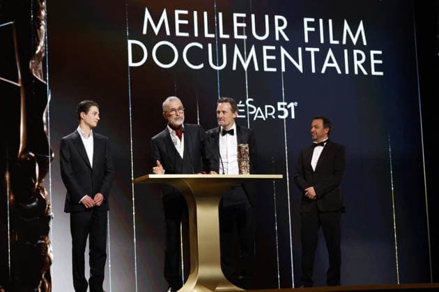 51st Cesar Ceremony Vincent Munier, Simon Munier and Michel Munier during the 51st Cesar Film Awards held at l Olympia on February 26, 2026, in Paris, France. Photo by Nasser Berzane ABACAPRESS.COM Paris France  Copyright: xBerzanexNasser ABACAx
