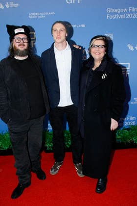 Rose of Nevada screening, Glasgow Film Festival Iain Forsyth, George MacKay and Jane Polland arrive for the screening of Rose of Nevada at the Glasgow Film Festival, Glasgow, UK, 26 February 2026., Credit:William Kemmett Avalon UK, Glasgow, Rose Street  Copyright: xWilliamxKemmettx xAvalonx 1078542087