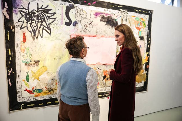 The Prince and Princess of Wales visit Oriel Davies The Prince and Princess of Wales visit Oriel Davies, a public contemporary art gallery, to see a project funded by the Alexandra Reinhardt Memorial Award, in Newtown, Powys, UK, on the 26th February 2026. Picture by Phil Noble WPA-Pool Newtown Oriel Davies Powys United Kingdom 
