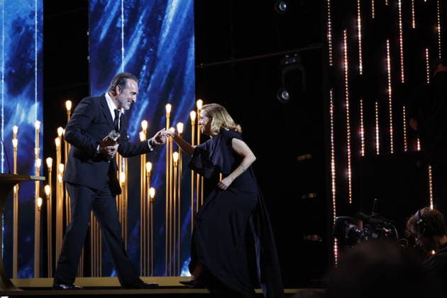 51st Cesar Ceremony Jean Dujardin and Léa Drucker with the Best Actress Cesar Award for Movie Dossier 137 during the 51st Cesar Film Awards held at l Olympia on February 26, 2026, in Paris, France. Photo by Nasser Berzane ABACAPRESS.COM Paris France  Copyright: xBerzanexNasser ABACAx
