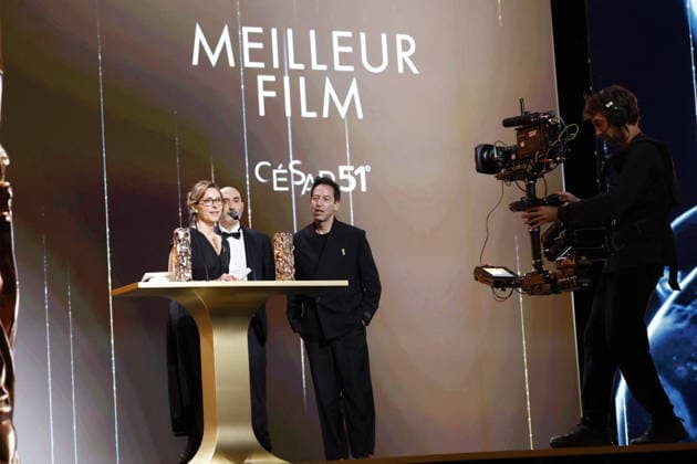51st Cesar Ceremony Carine Tardieu with the Best Movie Cesar Award for the Movie L’attachement during the 51st Cesar Film Awards held at l Olympia on February 26, 2026, in Paris, France. Photo by Nasser Berzane ABACAPRESS.COM Paris France  Copyright: xBerzanexNasser ABACAx