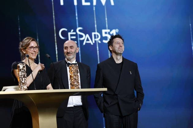51st Cesar Ceremony Carine Tardieu with the Best Movie Cesar Award for the Movie L’attachement during the 51st Cesar Film Awards held at l Olympia on February 26, 2026, in Paris, France. Photo by Nasser Berzane ABACAPRESS.COM Paris France  Copyright: xBerzanexNasser ABACAx