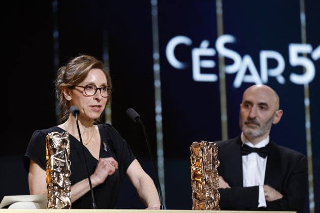 51st Cesar Ceremony Carine Tardieu with the Best Movie Cesar Award for the Movie L’attachement during the 51st Cesar Film Awards held at l Olympia on February 26, 2026, in Paris, France. Photo by Nasser Berzane ABACAPRESS.COM Paris France  Copyright: xBerzanexNasser ABACAx