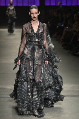 Milan, Milan Women s Fashion Week Fall Winter 2026 27 - Women s Fashion, Fall Winter 2026 27 - Roberto Cavalli fashion show - catwalk in the photo: model  Copyright: xSimonaxChiocciax xipa-agency.netx xFotosickix IPA_Agency_IPA72074217