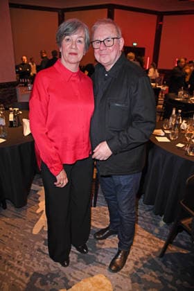 Joachim Krol with his wife Heidrun Teusner Krol at the 17 GERMAN MUSIC AUTHORINNEN PRIZE at The Ritz Carlton in Berlin on 26 02 2026