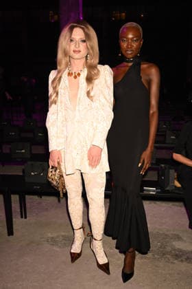 Milan, Milan Women s Fashion Week Fall Winter 2026 27 - Women s Fashion, Fall Winter 2026 27 - Roberto Cavalli fashion show - front row in the photo: Stephanie Glitter, Amina  Copyright: xBluxfotox xipa-agency.netx xFotosickix IPA_Agency_IPA72077010
