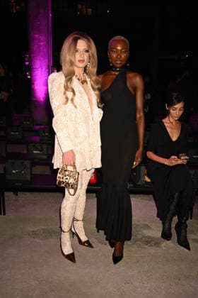 Milan, Milan Women s Fashion Week Fall Winter 2026 27 - Women s Fashion, Fall Winter 2026 27 - Roberto Cavalli fashion show - front row in the photo: Stephanie Glitter, Amina  Copyright: xBluxfotox xipa-agency.netx xFotosickix IPA_Agency_IPA72077011