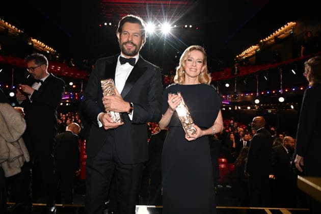 51eme Cérémonie des Cesar Backstage 51st CESAR awards ceremony Backstage 453478 2026 02 27 Lafitte, Laurent Drucker, Léa  Copyright: xSergexArnalx xStarfacex STAR_453478_036
