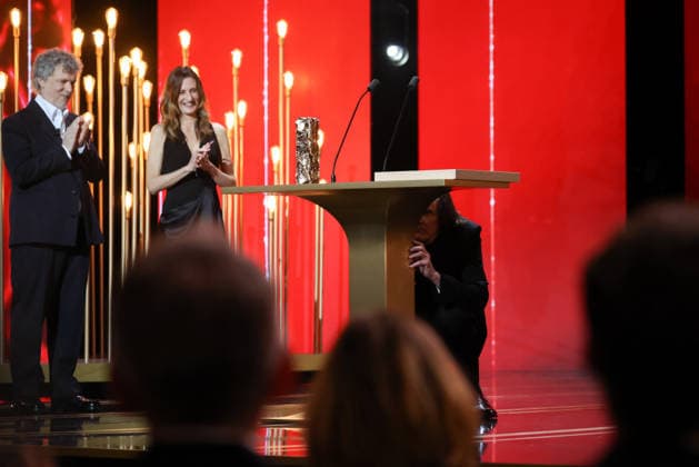 La 51ème cérémonie des CESAR sur scène, à lOlympia 51st CESAR Awards ceremony takes place on Olympia Hall the stage 453479 2026 02 27 PARIS France Carrey, Jim Gondry, Michel Cottin, Camille  Copyright: xRomualdxMeigneuxx xStarfacex STAR_453479_037