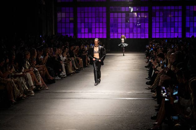 Roberto Cavalli fashion show during the Milan Fashion Week - Womenswear Fall Winter 2026 2027 in Milan, Italy, on 24 February 2026. A model walks the runway at Roberto Cavalli fashion show during the Milan Fashion Week - Womenswear Fall Winter 2026 2027 in Milan, Italy, on 24 February 2026., Credit:Stefano Costantino TTL Avalon Italy, Milan  Copyright: xStefanoxCostantinoxTTLx xAvalonx 1078564386