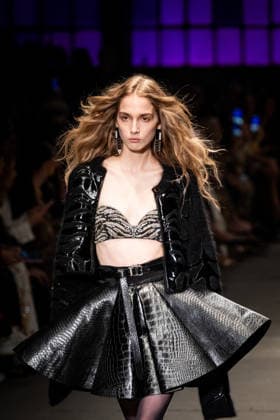 Roberto Cavalli fashion show during the Milan Fashion Week - Womenswear Fall Winter 2026 2027 in Milan, Italy, on 24 February 2026. A model walks the runway at Roberto Cavalli fashion show during the Milan Fashion Week - Womenswear Fall Winter 2026 2027 in Milan, Italy, on 24 February 2026., Credit:Stefano Costantino TTL Avalon Italy, Milan  Copyright: xStefanoxCostantinoxTTLx xAvalonx 1078564446